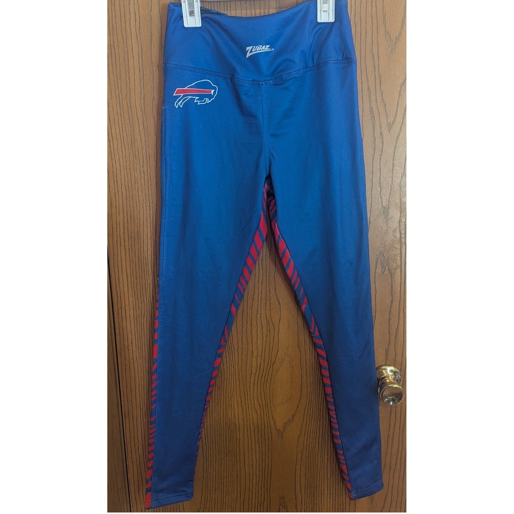 Zubaz NFL Buffalo Bills Leggings Blue Red Zebra Print Yoga Pants Women's Small
